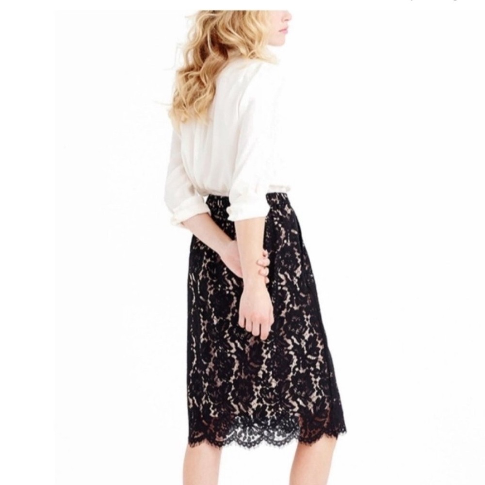 NWOT! GLAM up w for weddings, holidays etc. WITH POCKETS! J. Crew lace skirt .